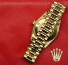 Rolex Datejust 31 ref. 68278 from 1987 in solid yellow gold with a factory champagne diamond dial, 31mm case, President bracelet, sapphire crystal, and automatic movement. Presented in very good condition and complete with original 1987 Italian certificate, box, booklets, and tags. Detailed product photos showing the diamond dial, gold case, bracelet, clasp, and overall finish, available from Klocksalongen with a 12-month functional warranty.